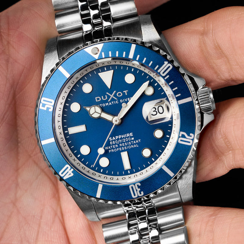 Duxot Atlantica Automatic Dive Watch with Saxe Blue Dial #DX-2057-BB