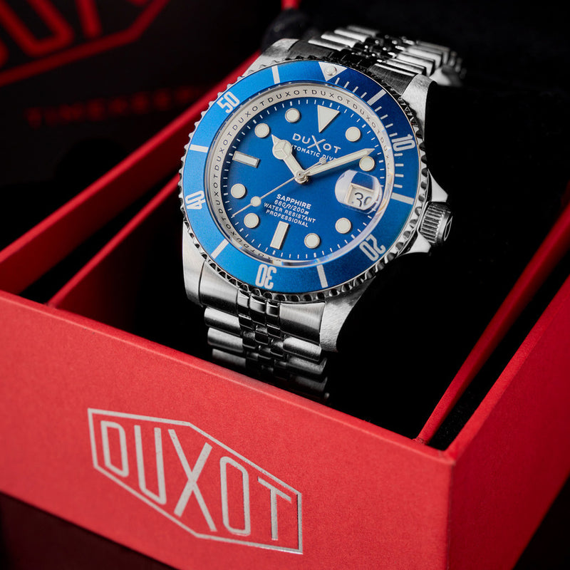 Duxot Atlantica Automatic Dive Watch with Saxe Blue Dial #DX-2057-BB
