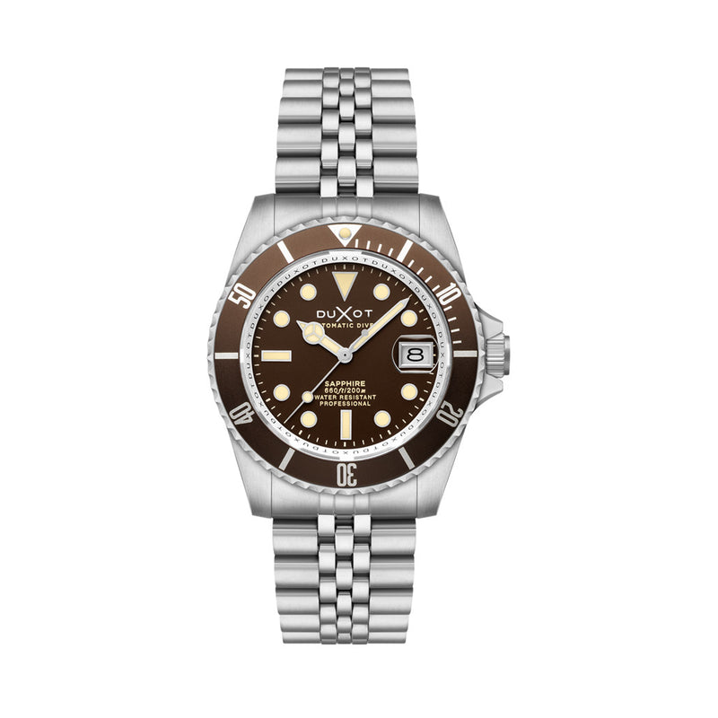 Duxot Atlantica Automatic Dive Watch with Chestnut Brown Dial #DX-2057-CC