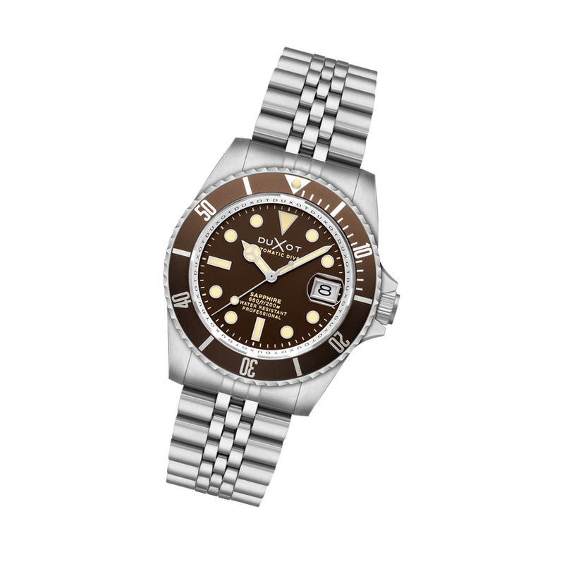 Duxot Atlantica Automatic Dive Watch with Chestnut Brown Dial #DX-2057-CC
