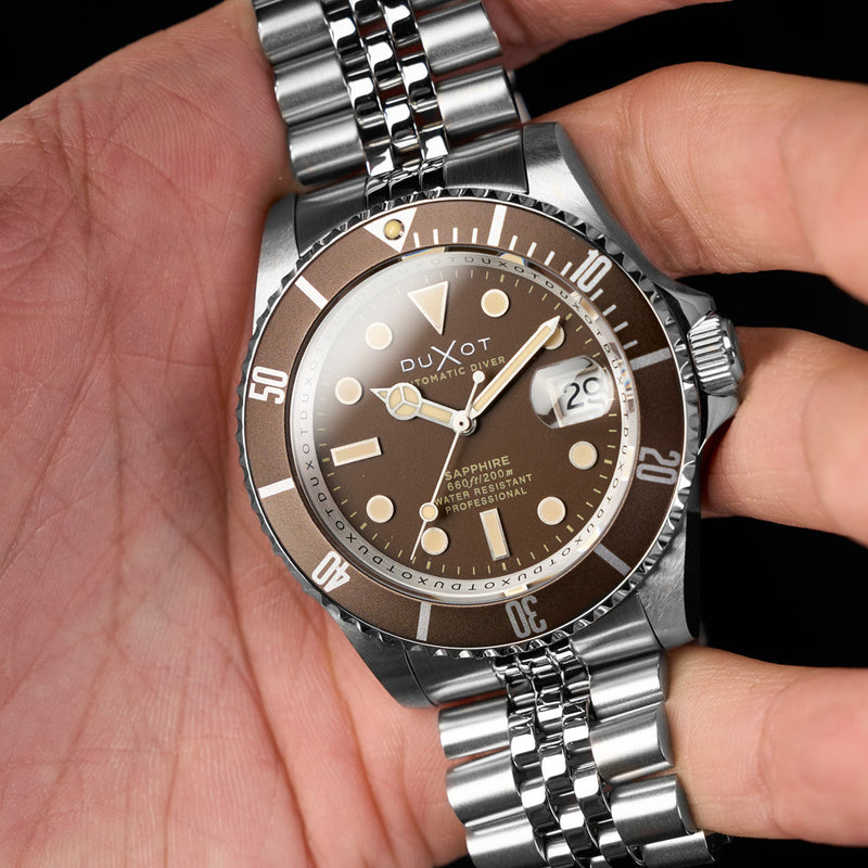 Duxot Atlantica Automatic Dive Watch with Chestnut Brown Dial #DX-2057-CC