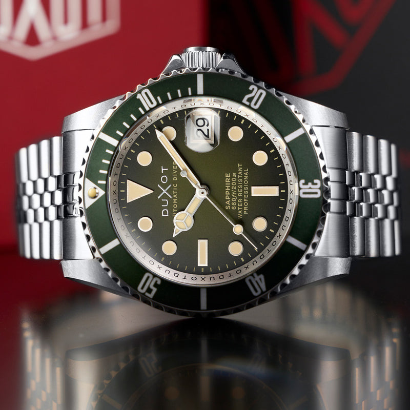 Duxot Atlantica Automatic Dive Watch with Hunter Green Dial #DX-2057-DD