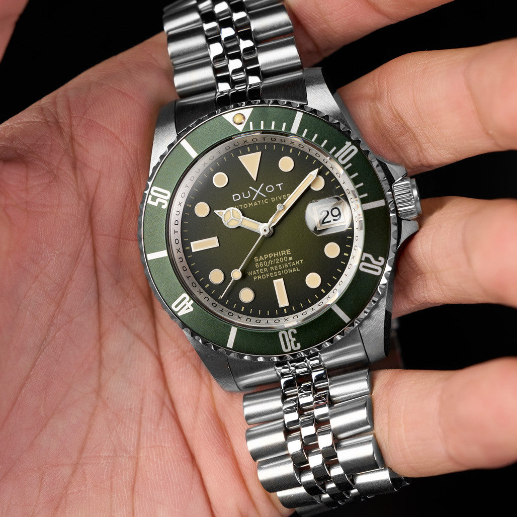 Duxot Atlantica Automatic Dive Watch with Hunter Green Dial #DX