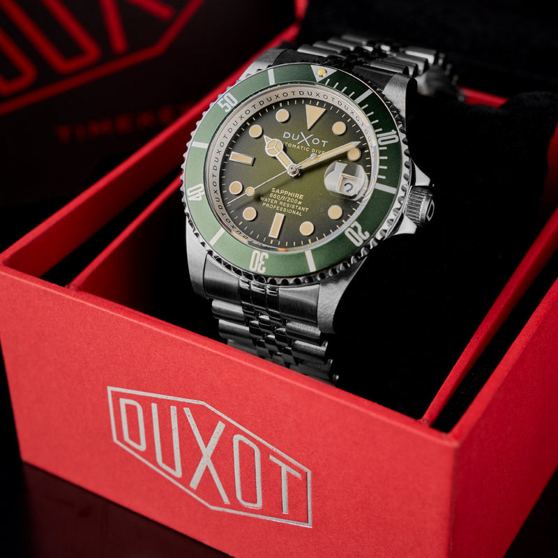 Duxot Atlantica Automatic Dive Watch with Hunter Green Dial #DX-2057-DD