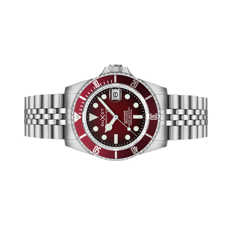 Duxot Atlantica Automatic Dive Watch with Merlot Red Dial #DX-2057-EE