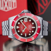 Duxot Atlantica Automatic Dive Watch with Merlot Red Dial #DX-2057-EE
