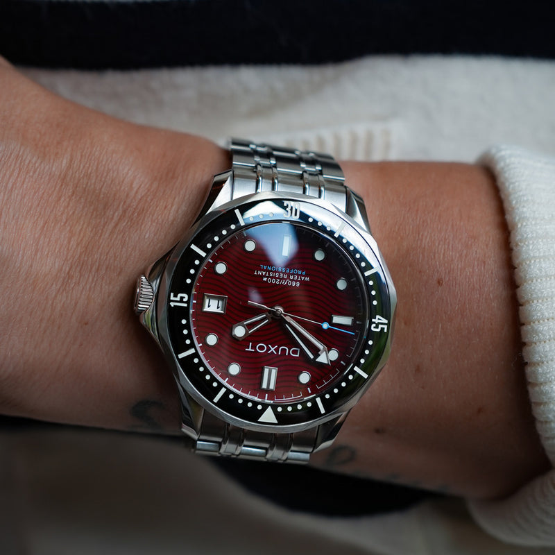 Duxot Henri Diver Automatic with Maroon Red Dial #DX-2060-55