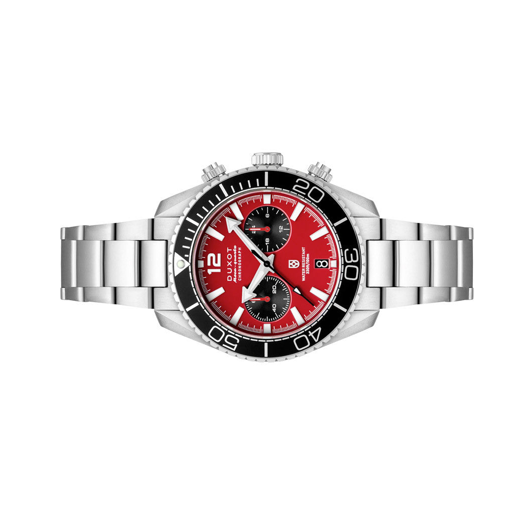 Duxot Tiburon Meca-Quartz Chronograph in Brick Red #DX-2062-22