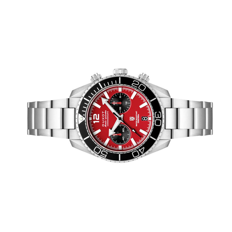 Duxot Tiburon Meca-Quartz Chronograph in Brick Red #DX-2062-22