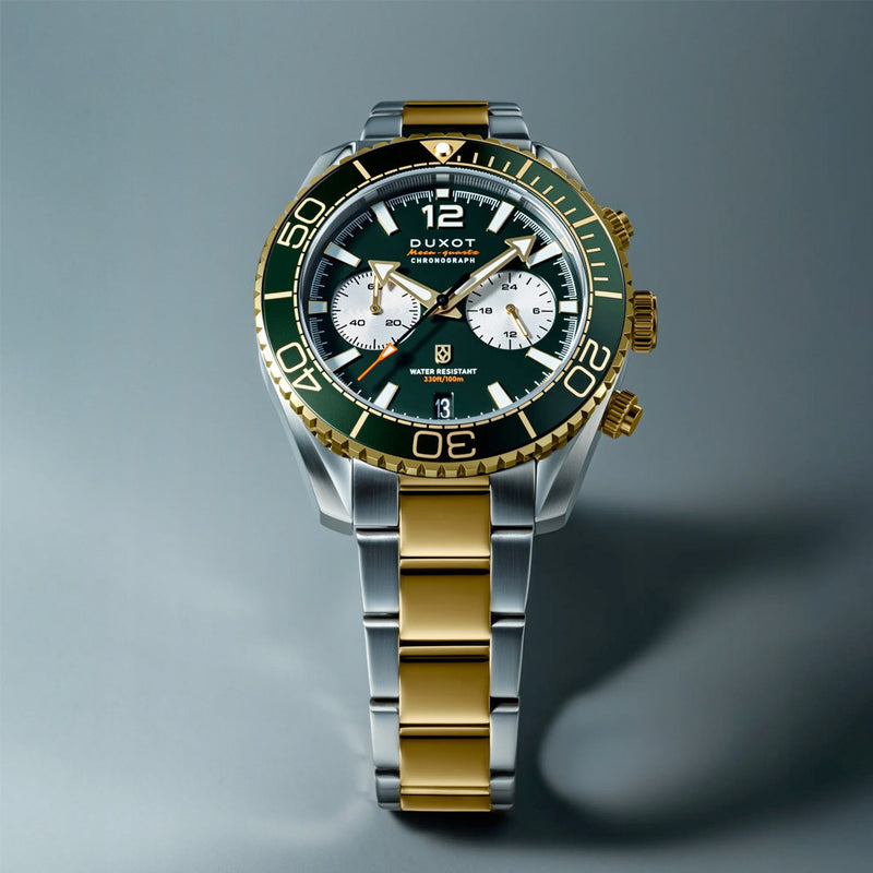 Duxot Tiburon Meca-Quartz Chronograph in Green Gold #DX-2062-55