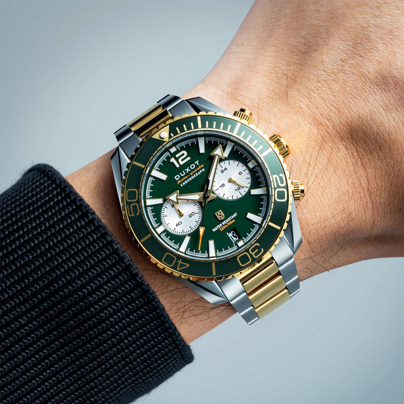 Duxot Tiburon Meca-Quartz Chronograph in Green Gold #DX-2062-55