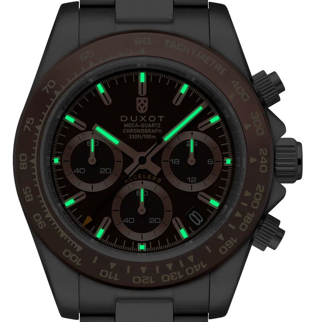 Duxot Accelero Chronograph with Chestnut Brown Dial #DX-2065-44
