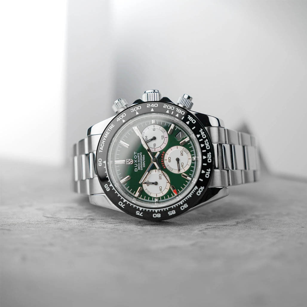 Duxot Accelero Chronograph with Jade Green Dial #DX-2065-55 — Long