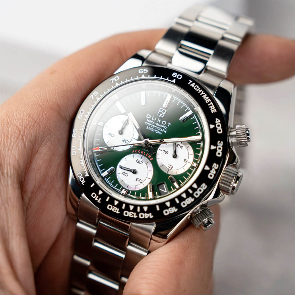 Duxot Accelero Chronograph with Jade Green Dial #DX-2065-55 — Long
