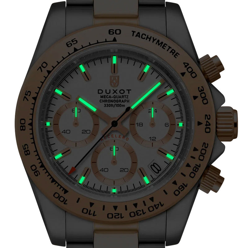 Duxot Accelero Chronograph with Cascading White Dial #DX-2065-77
