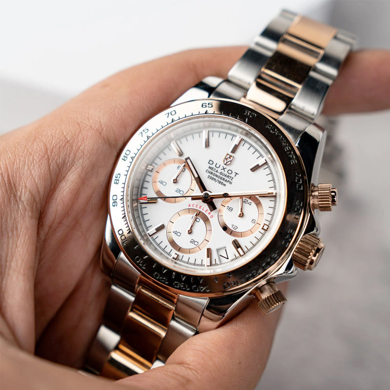 Duxot Accelero Chronograph with Cascading White Dial #DX-2065-77