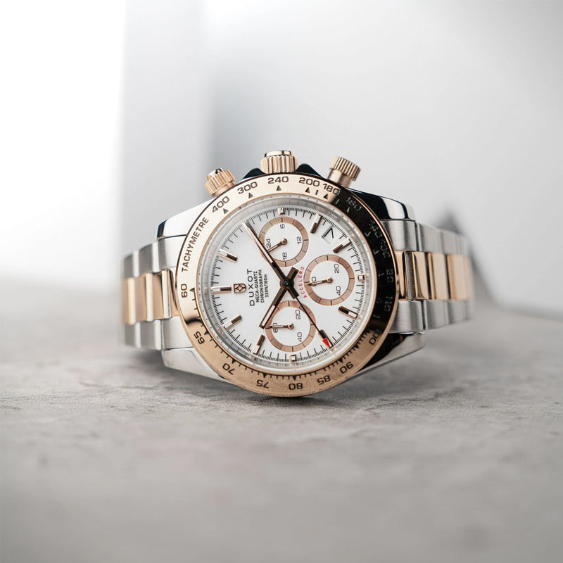 Duxot Accelero Chronograph with Cascading White Dial #DX-2065-77