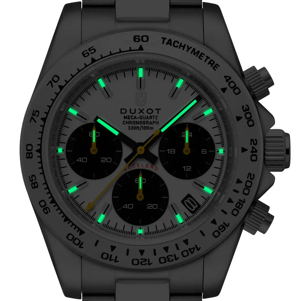 Duxot Accelero Chronograph with Star White Dial #DX-2065-AA — Long