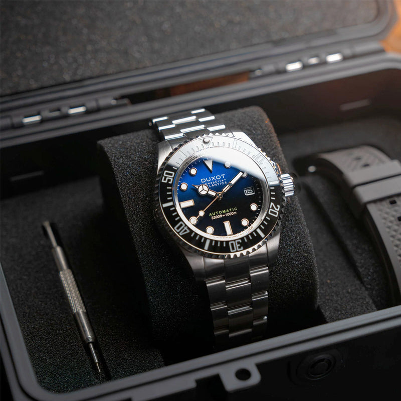 Duxot Atlantica Deep Dive Automatic Limited Edition Cobalt Blue Dial #DX-2066-11
