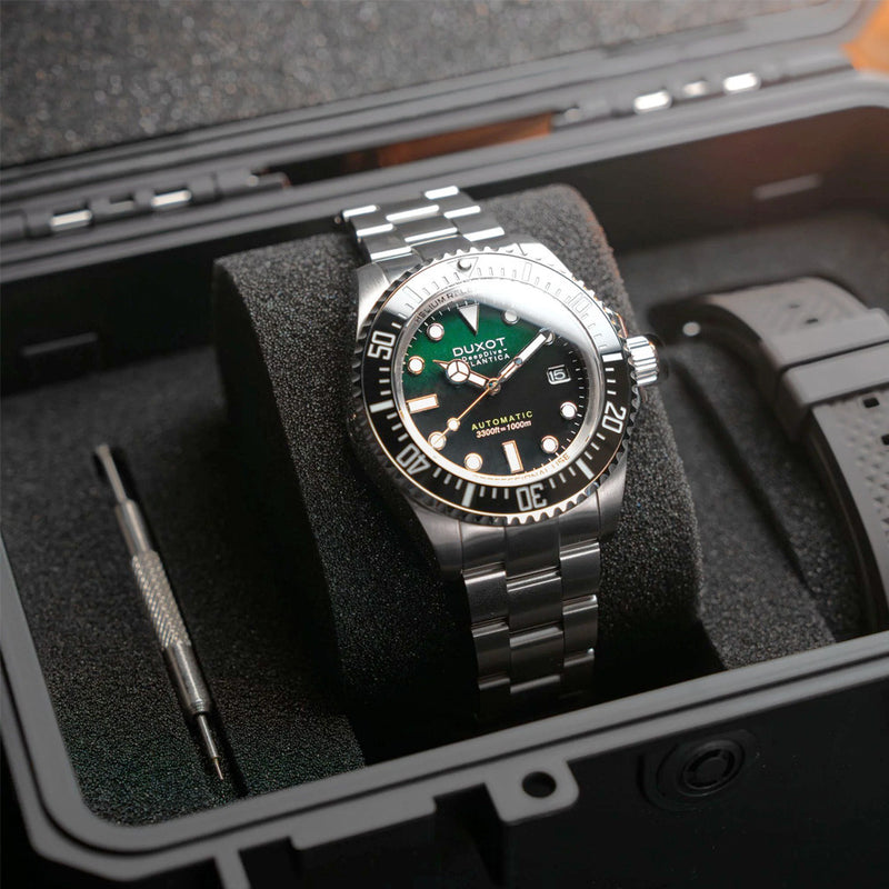 Duxot Atlantica Deep Dive Automatic Limited Edition Emerald Green Dial #DX-2066-22
