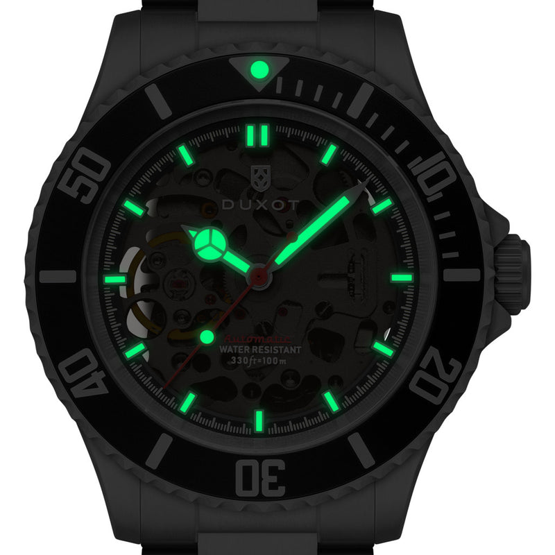 Duxot Atlantica Skeleton Automatic Black #DX-2067-11