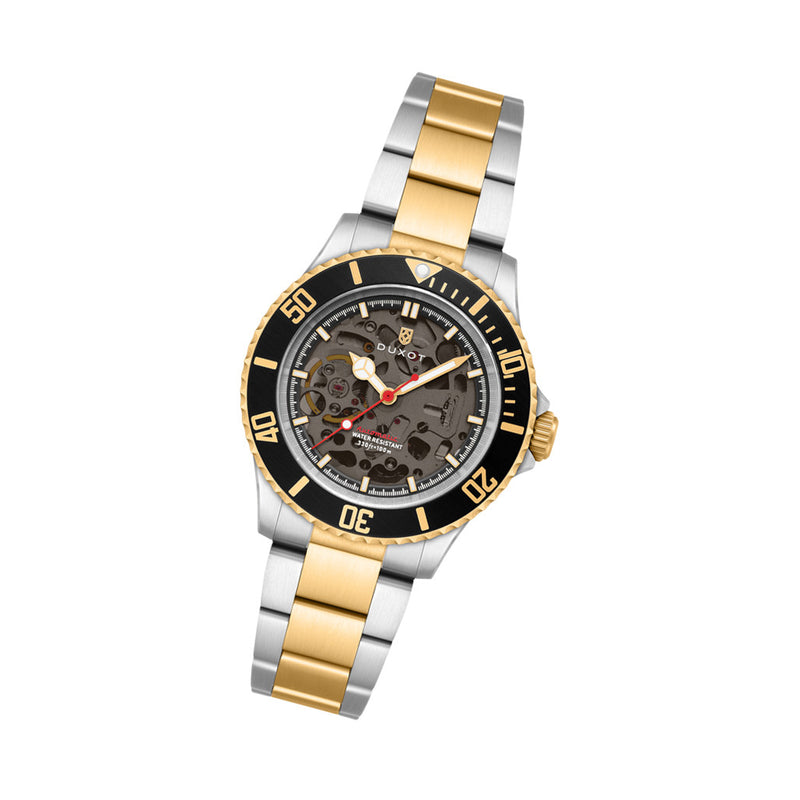 Duxot Atlantica Skeleton Automatic Two Tone Black #DX-2067-44