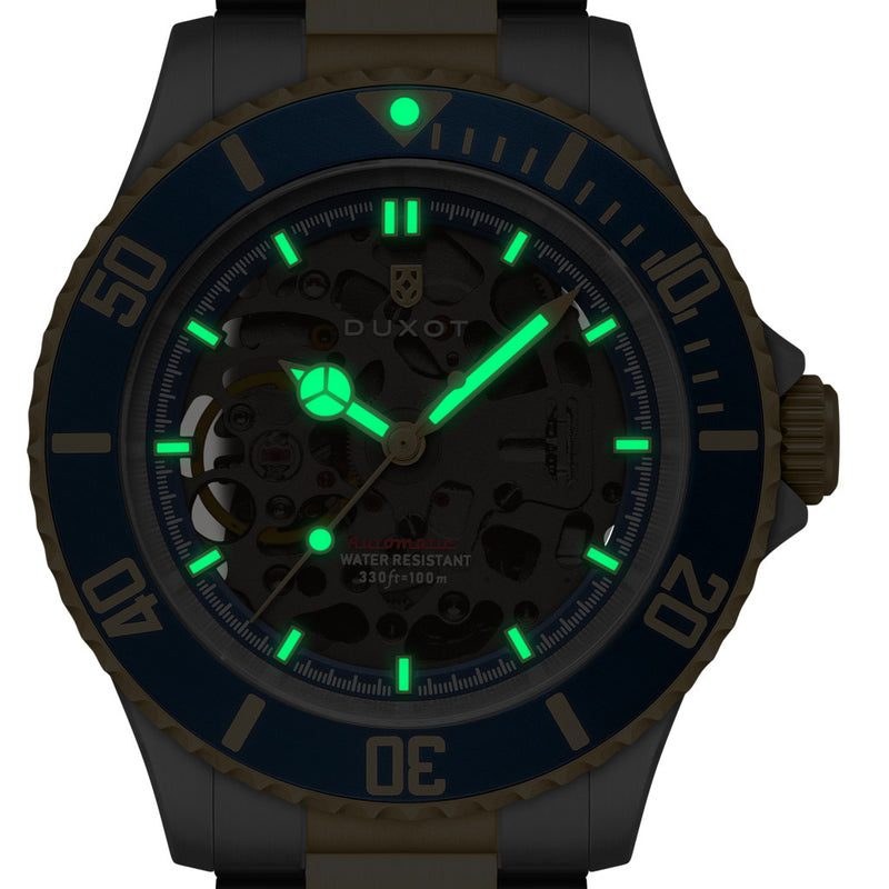 Duxot Atlantica Skeleton Automatic Two Tone Blue #DX-2067-55
