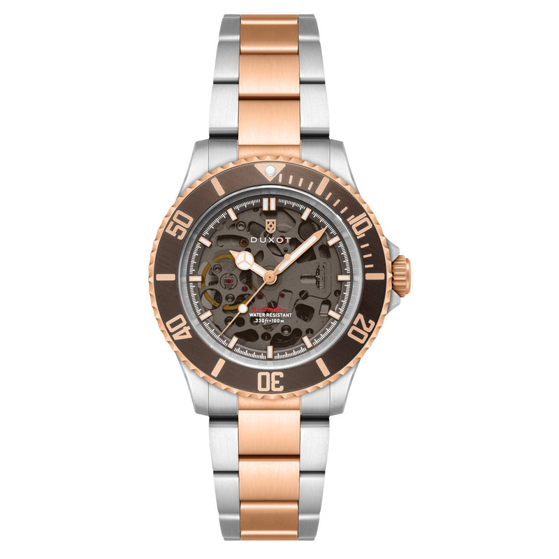 Duxot Atlantica Skeleton Automatic Two Tone Brown #DX-2067-66