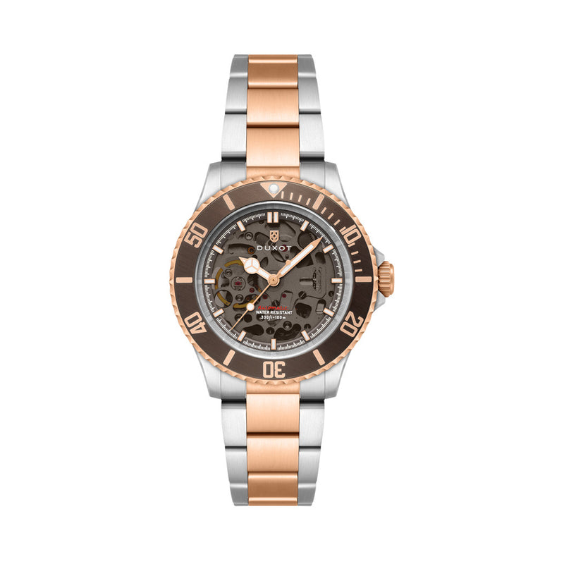 Duxot Atlantica Skeleton Automatic Two Tone Brown #DX-2067-66