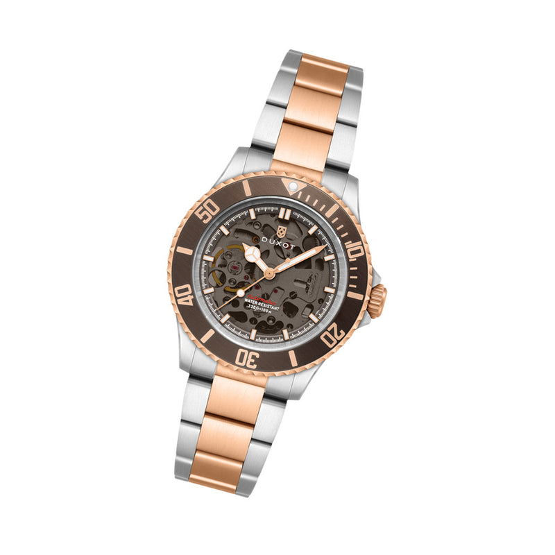 Duxot Atlantica Skeleton Automatic Two Tone Brown #DX-2067-66