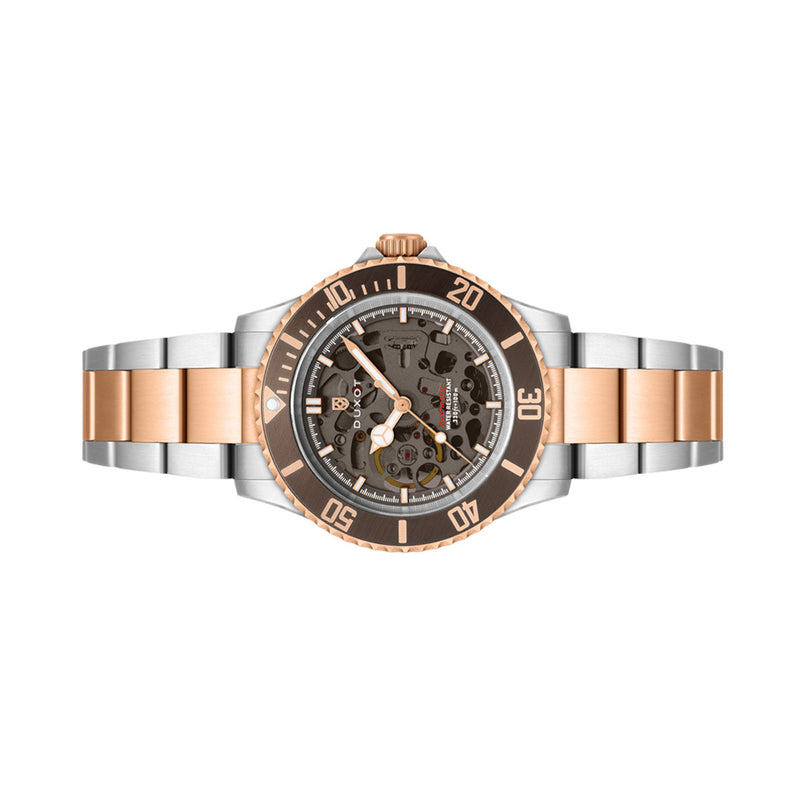 Duxot Atlantica Skeleton Automatic Two Tone Brown #DX-2067-66