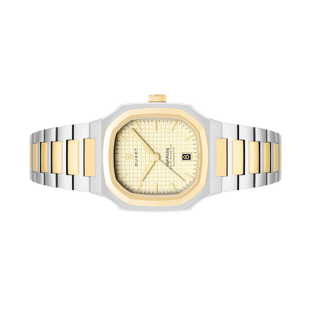 Duxot Colmar Automatic Two-Tone with Golden Dial #DX-2069-44