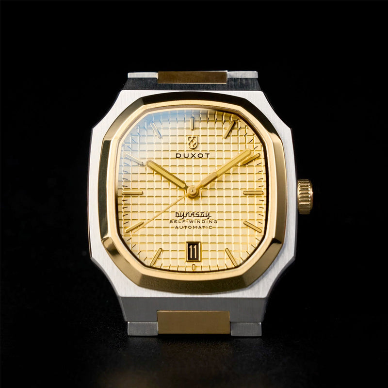 Duxot Colmar Automatic Two-Tone with Golden Dial #DX-2069-44