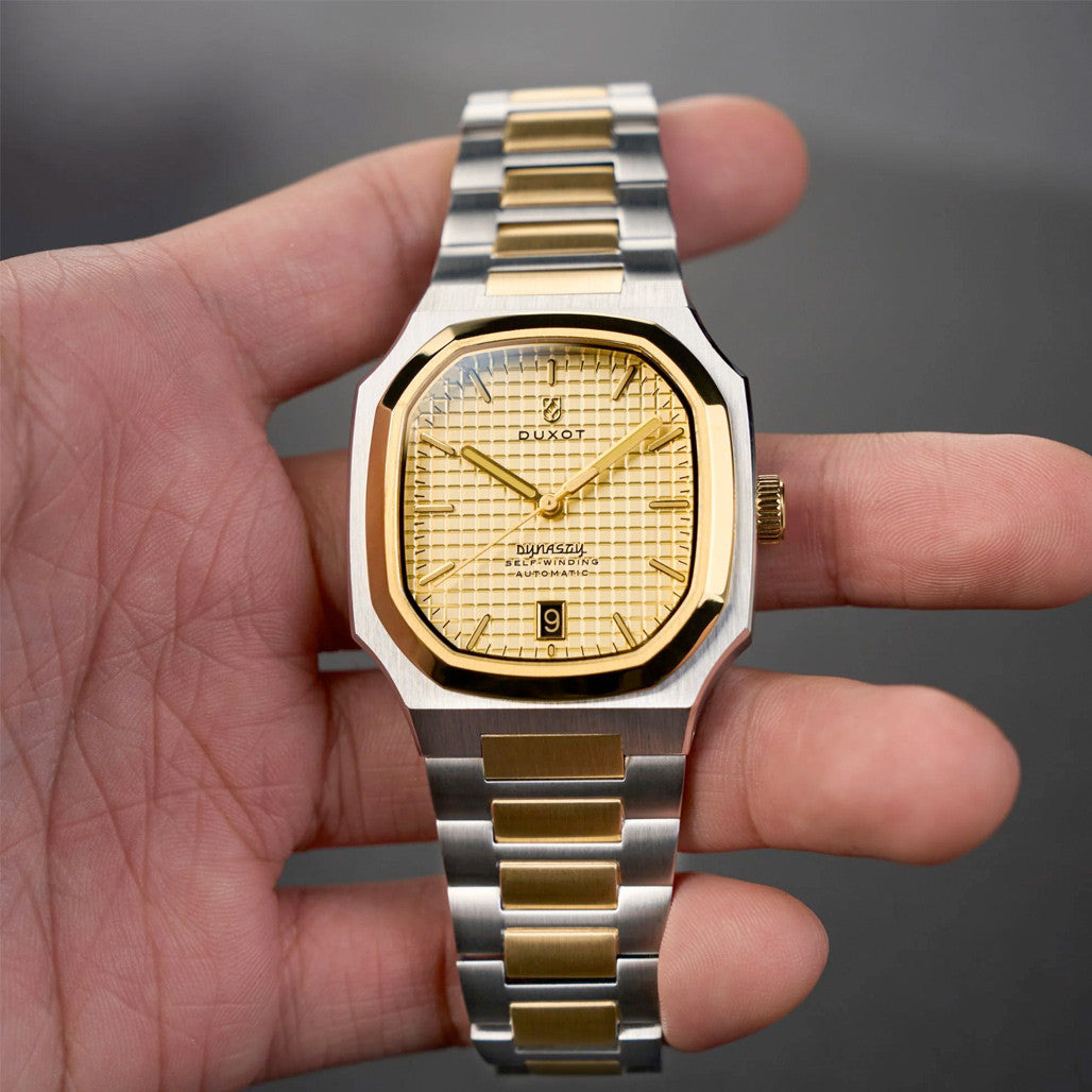 Duxot Colmar Automatic Two-Tone with Golden Dial #DX-2069-44