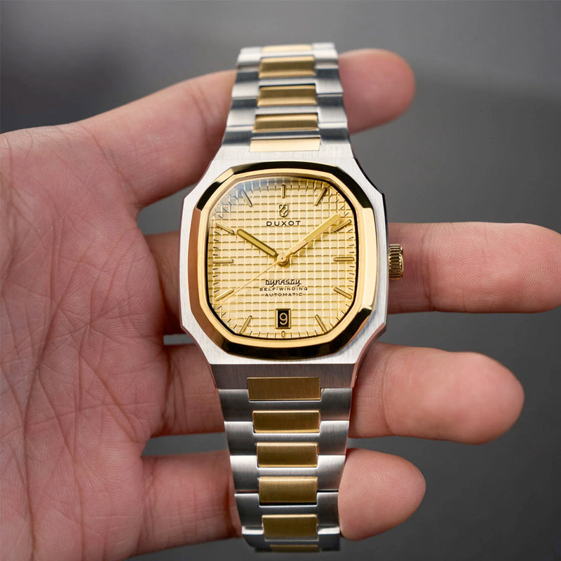 Duxot Colmar Automatic Two-Tone with Golden Dial #DX-2069-44