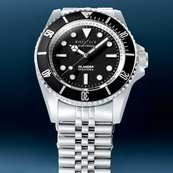 Duxot x Islander Mechaquartz Atlantica Dive Watch with Black Dial #DX-2070-LIW11