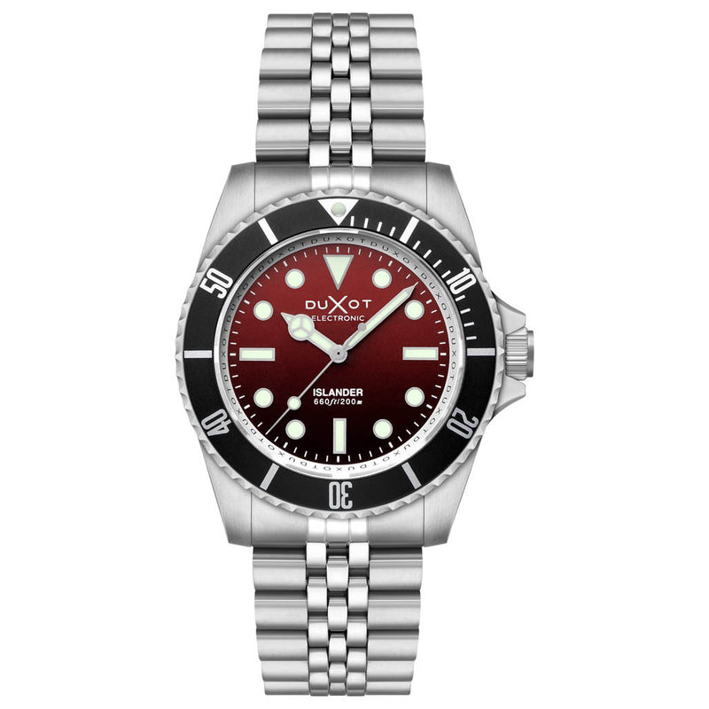 Duxot x Islander Mechaquartz Atlantica Dive Watch with Degrading Red Dial #DX-2070-LIW33