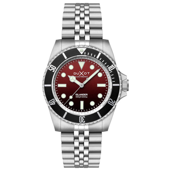 Duxot x Islander Mechaquartz Atlantica Dive Watch with Degrading Red Dial #DX-2070-LIW33