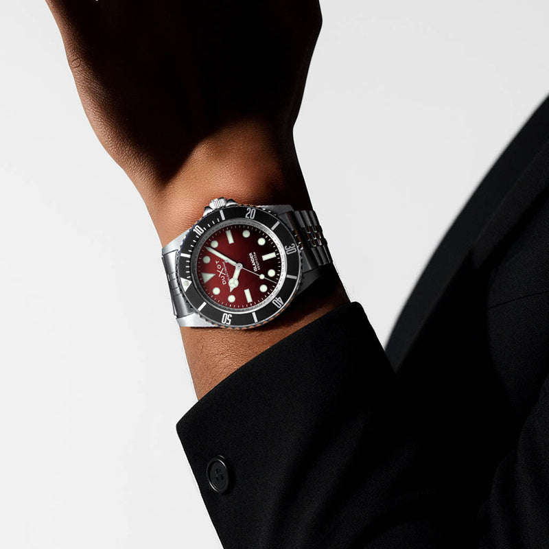 Duxot x Islander Mechaquartz Atlantica Dive Watch with Degrading Red Dial #DX-2070-LIW33