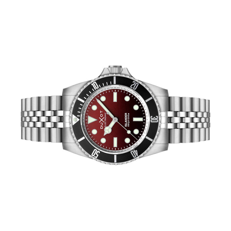 Duxot x Islander Mechaquartz Atlantica Dive Watch with Degrading Red Dial #DX-2070-LIW33
