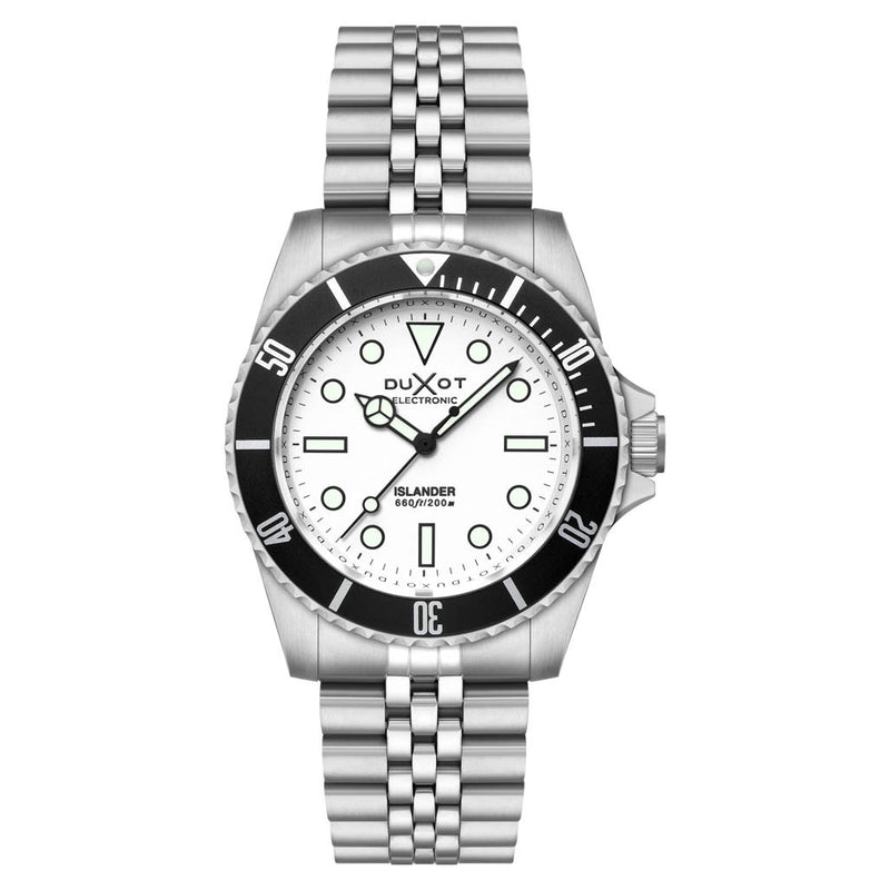 Duxot x Islander Mechaquartz Atlantica Dive Watch with White Dial #DX-2070-LIW44