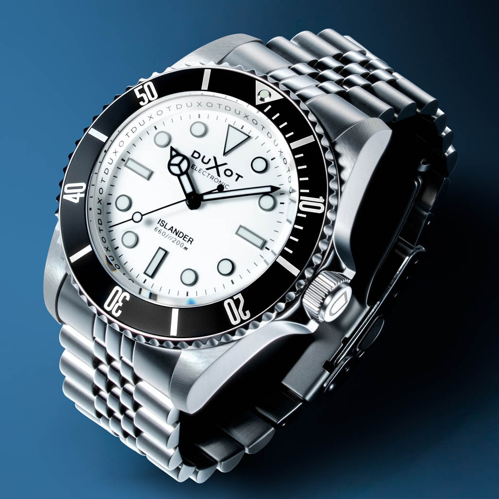 Duxot x Islander Atlantica Electronic Dive Watch with White Dial
