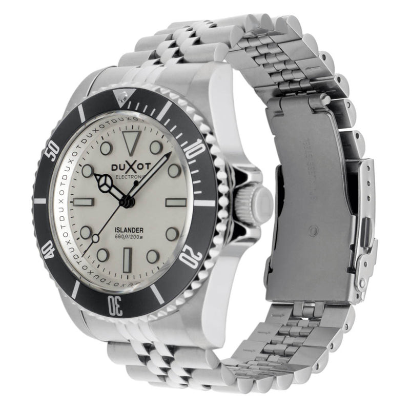Duxot x Islander Mechaquartz Atlantica Dive Watch with White Dial #DX-2070-LIW44