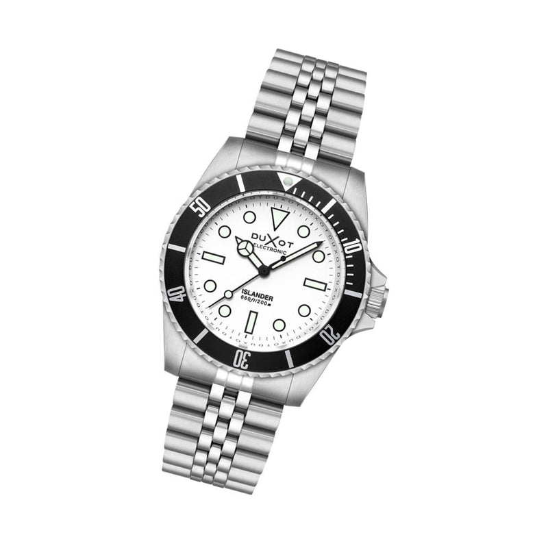 Duxot x Islander Mechaquartz Atlantica Dive Watch with White Dial #DX-2070-LIW44