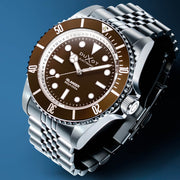 Duxot x Islander Mechaquartz Atlantica Dive Watch with Brown Dial #DX-2070-LIW55