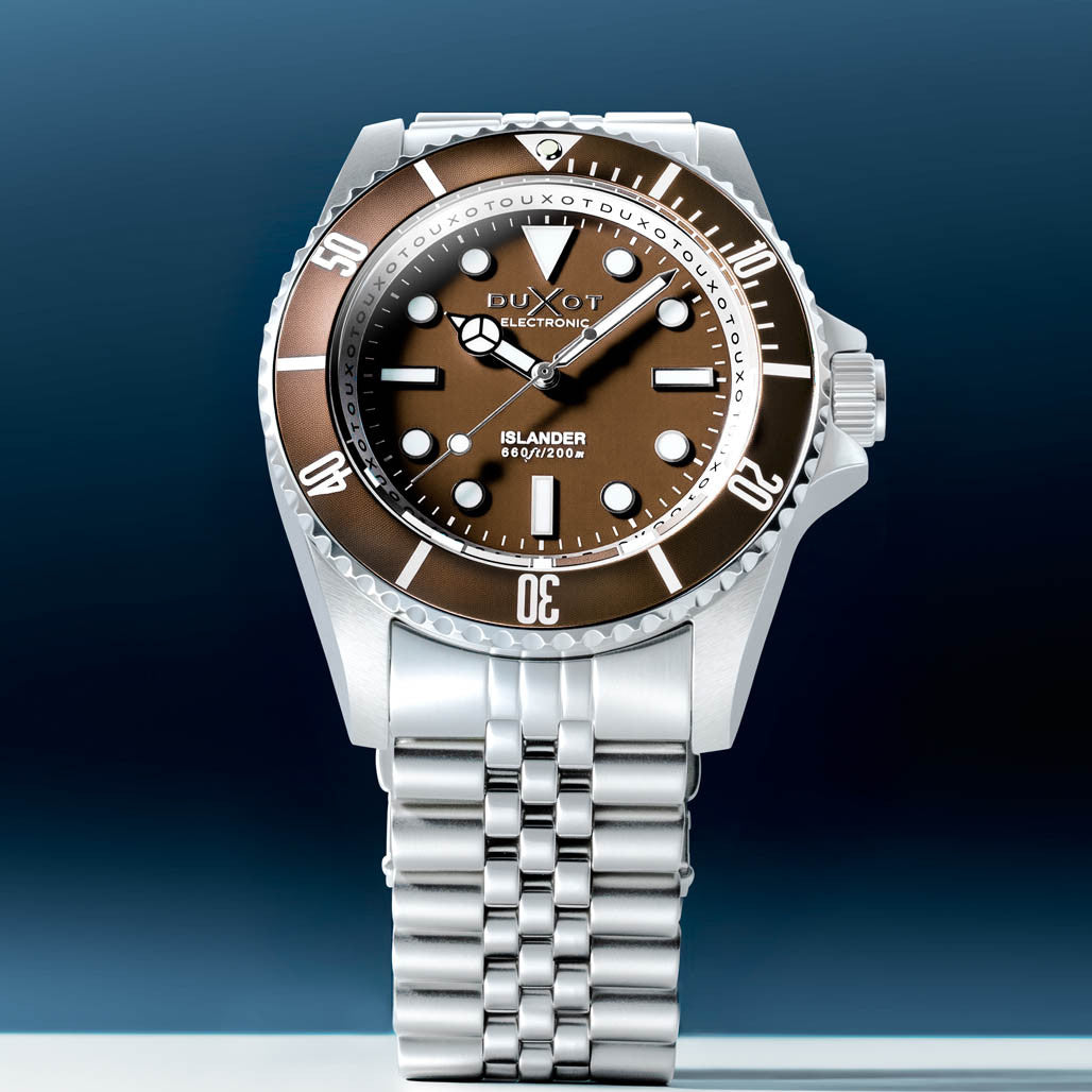 Duxot x Islander Atlantica Electronic Dive Watch with Brown Dial