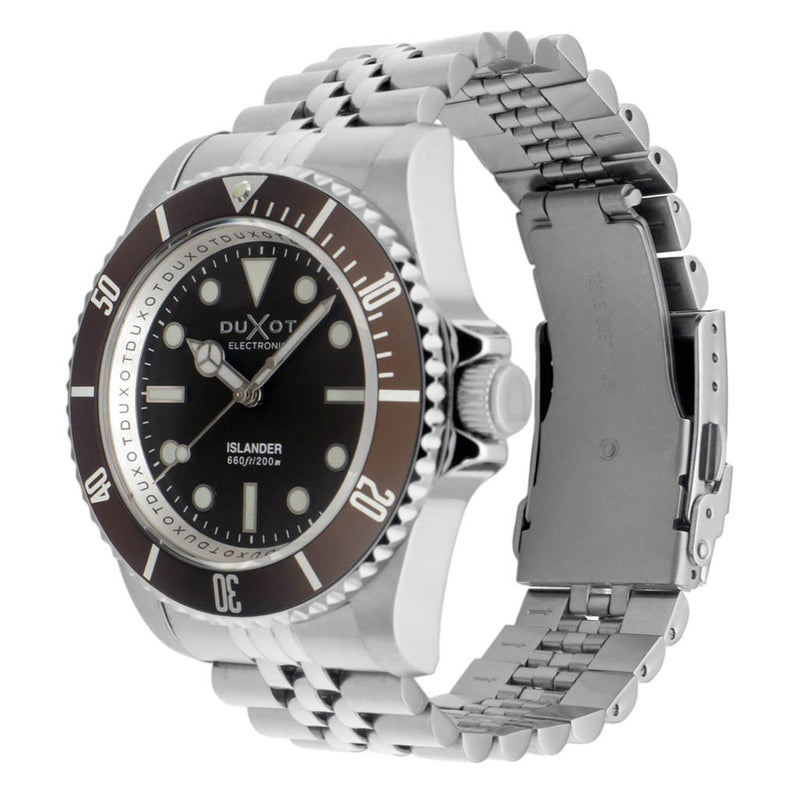 Duxot x Islander Mechaquartz Atlantica Dive Watch with Brown Dial #DX-2070-LIW55