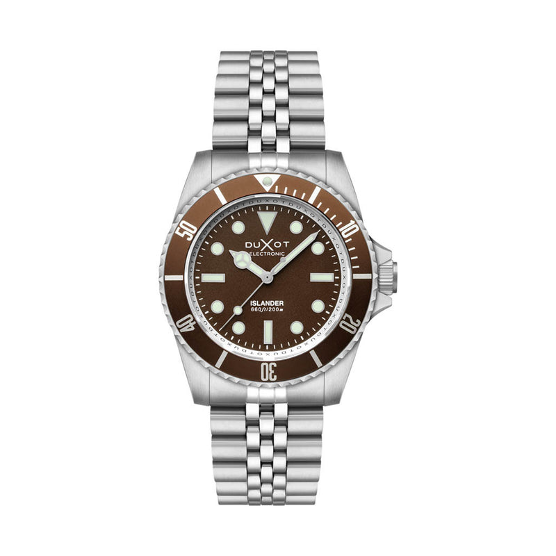Duxot x Islander Mechaquartz Atlantica Dive Watch with Brown Dial #DX-2070-LIW55