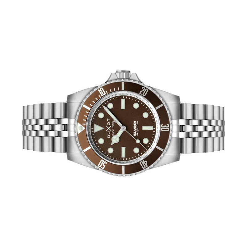Duxot x Islander Mechaquartz Atlantica Dive Watch with Brown Dial #DX-2070-LIW55
