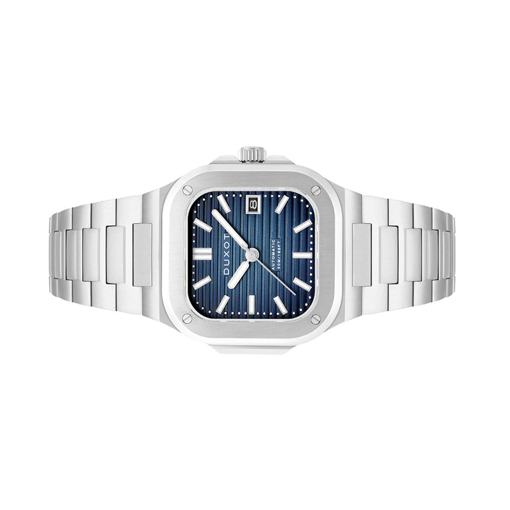 Duxot Quadrata Automatic in Steel Blue #DX-2073-11 — Long Island Watch